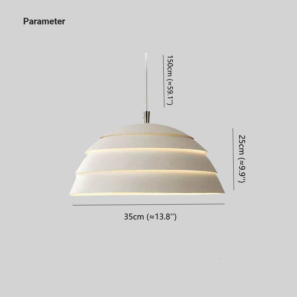 Nazifa Design Semi-Globe Metal Pendant Light, Black/White - Lumpaz