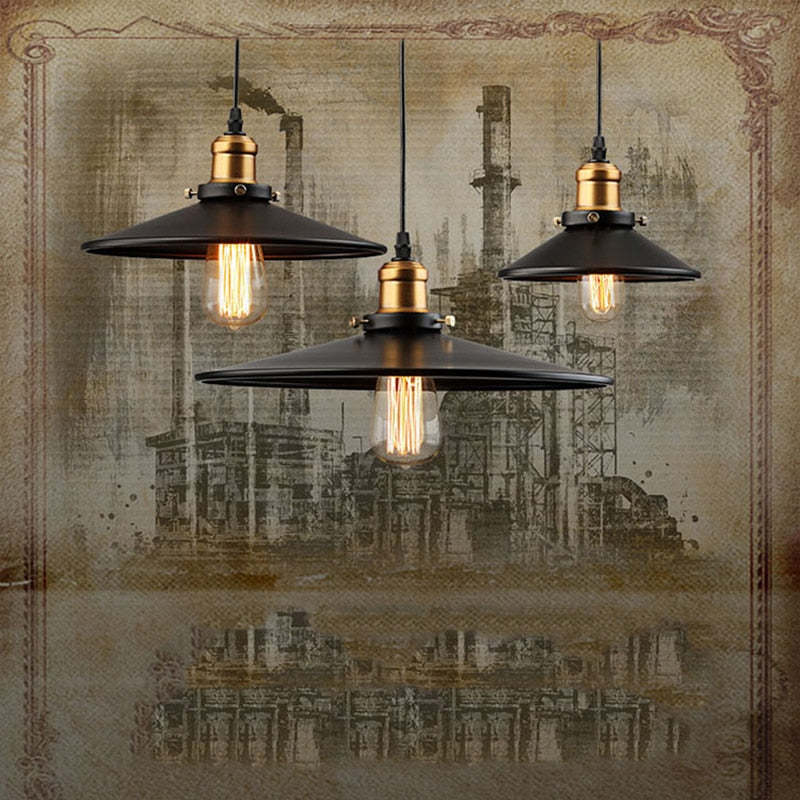 Alessio Modern Industrial Pot Metal Pendant Light, Black - Lumpaz