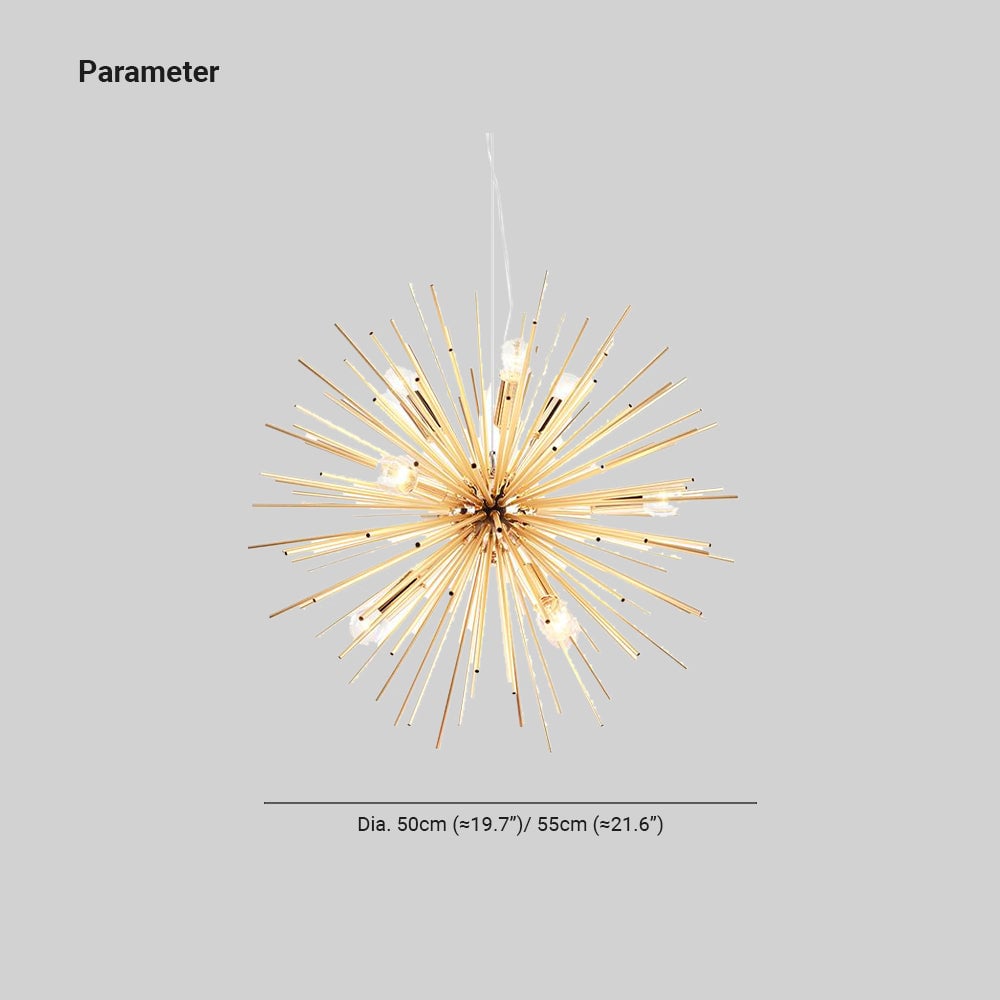 Lowry Modern Art Deco Sputnik Gold Pendant Light, Metal - Lumpaz