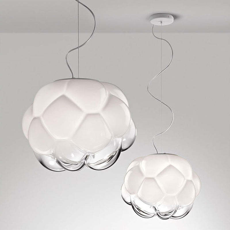Modern Bostock Cloud Glass Pendant Light, White - Lumpaz