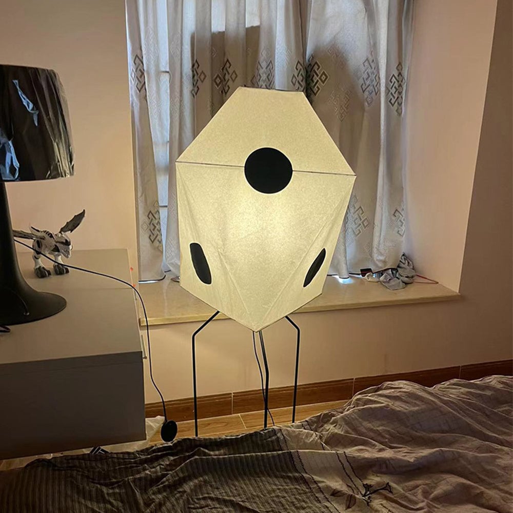 Renée Modern Funky Floor Lamp, Artificial Paper/Metal - Lumpaz