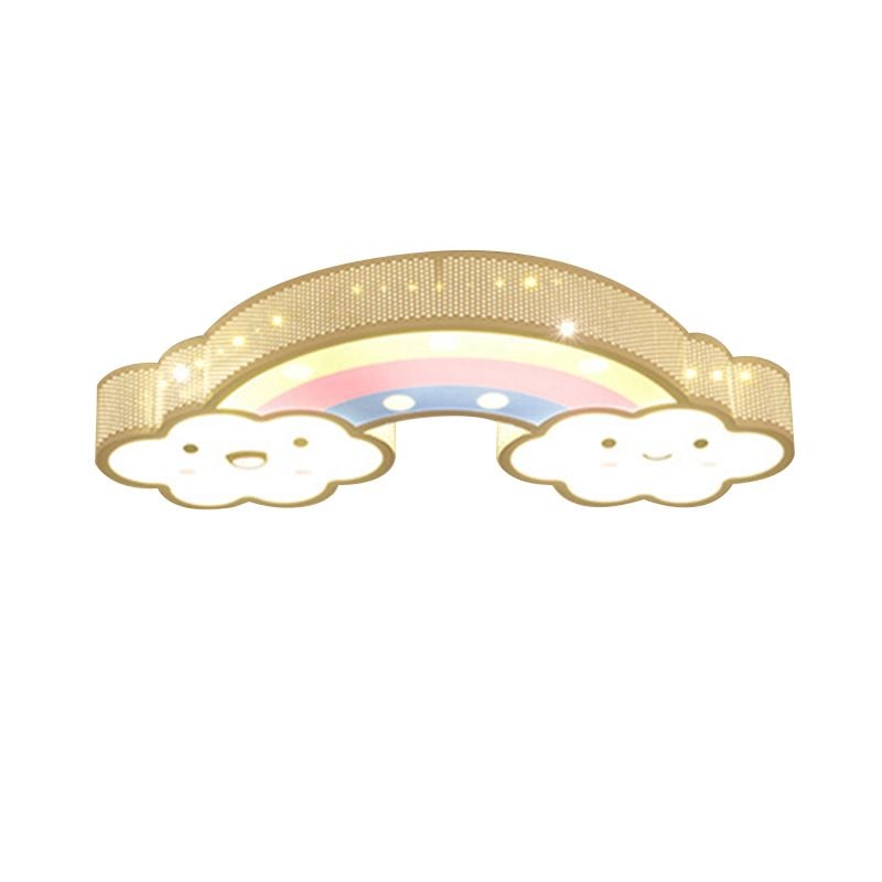 Freja Modern Rainbow/Rabbit Acrylic Flush Mount Ceiling Light - Lumpaz