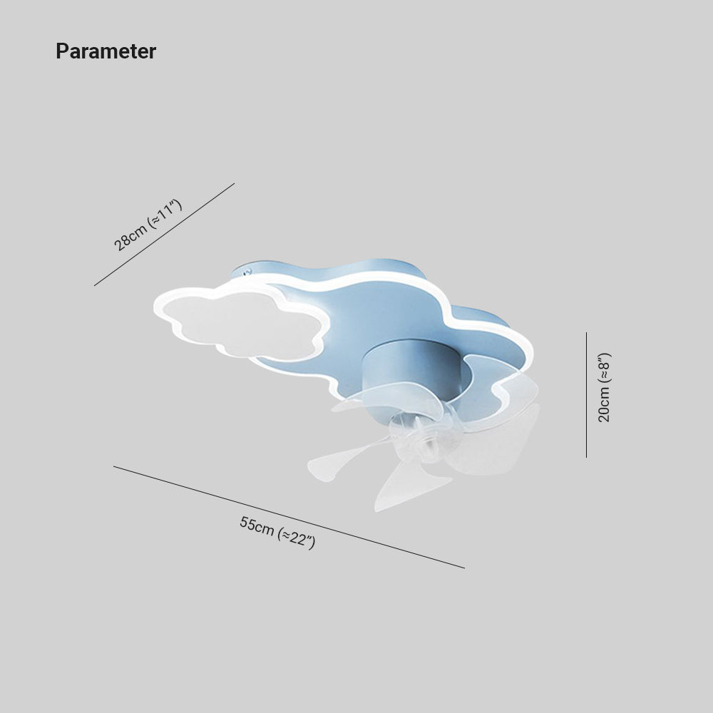 Minori Cloud Ceiling Fan with Light, 3 Color, 23"/21.5'' - Lumpaz