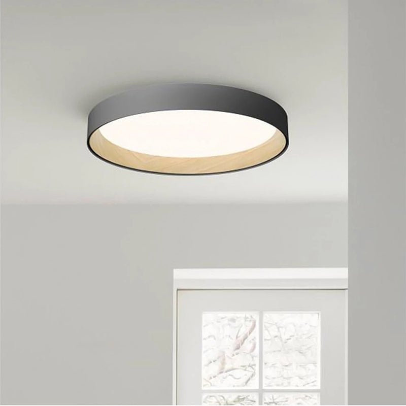 Quinn Modern Round Flush Mount Ceiling Light, White/Gray/Black - Lumpaz
