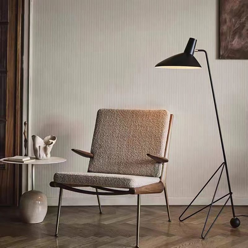 Salgado Modern Minimalist Geometric Tripod Metal Floor Lamp, Black - Lumpaz