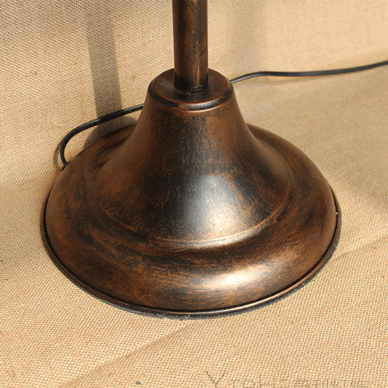 Alessio Creative Vintage Scalloped Design Metal Floor Lamp, Brown - Lumpaz