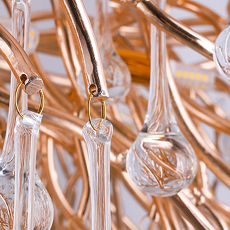 Colon Pendant Light Tassel Luxury, Metal/Crystal, Gold, Bedroom - Lumpaz