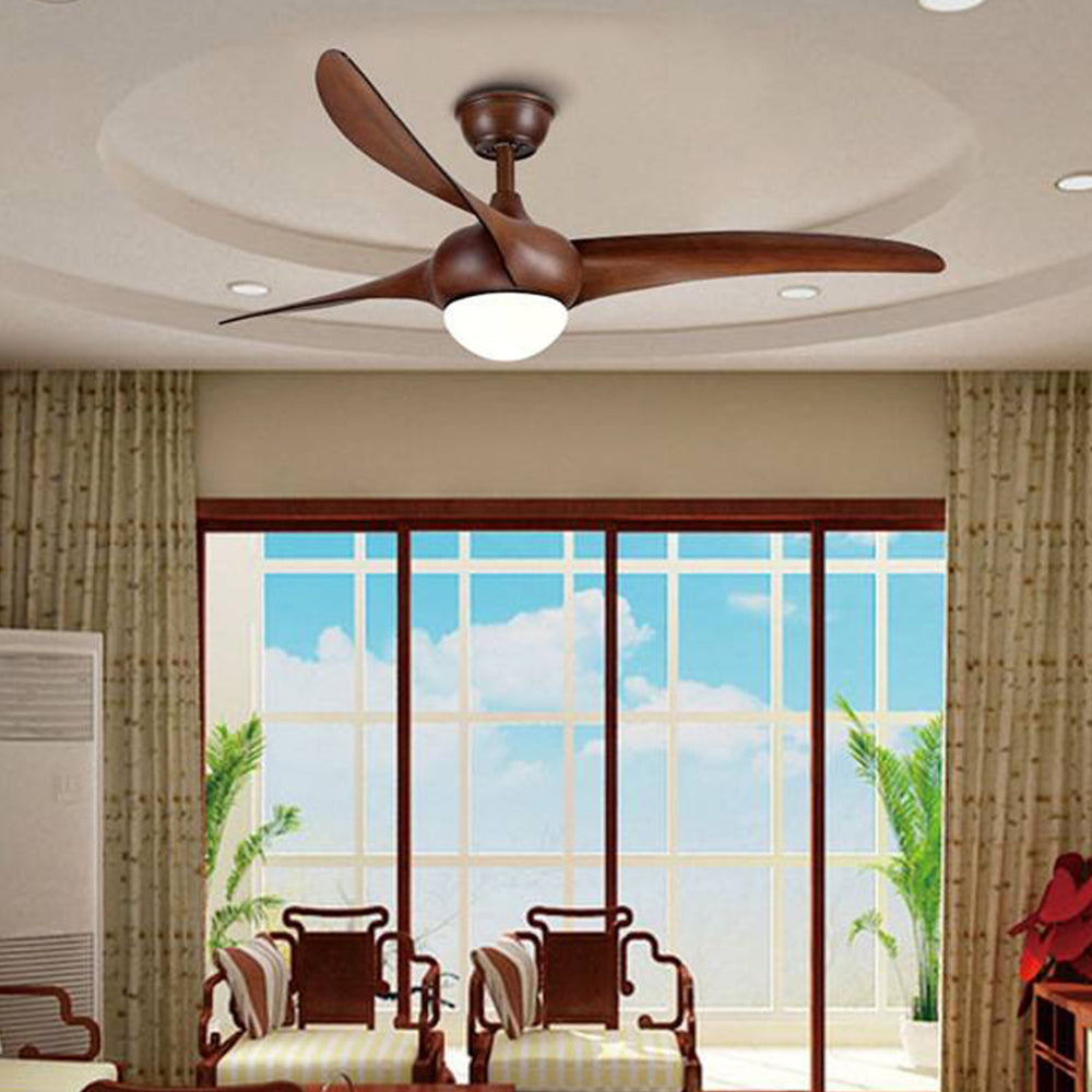 Garner 3-Blade Black & Brown Ceiling Fan with Light, DIA 52'' - Lumpaz