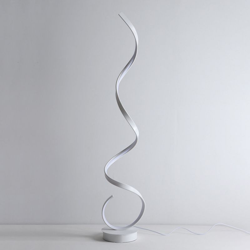 Modern Steamline Minimalist linear Floor Lamp, White/Black - Lumpaz
