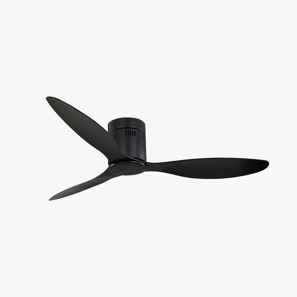 Walters Modern Minimalist 3-Blade Black DC Ceiling Fan, Low Profile, 52'' - Lumpaz