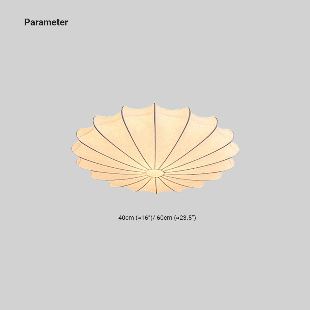 Renée Modern Elagant Round Metal/Fabric Flush Mount Ceiling Light, White - Lumpaz