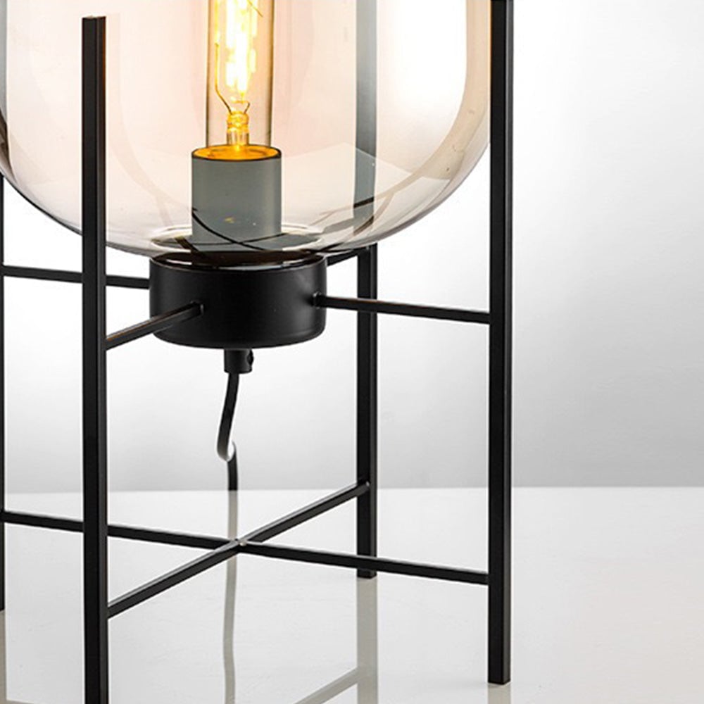 Salgado Modern Globe Glass/Metal Floor Lamp, Living Room - Lumpaz