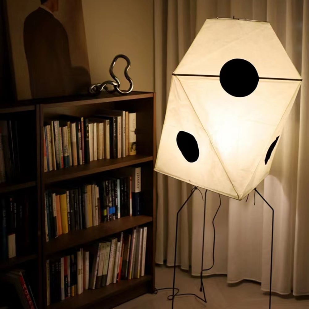 Renée Modern Funky Floor Lamp, Artificial Paper/Metal - Lumpaz
