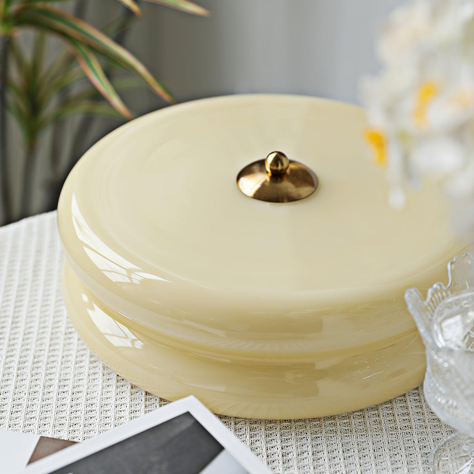 Morandi Modern Round Flush Mount Ceiling Light, White/Beige - Lumpaz