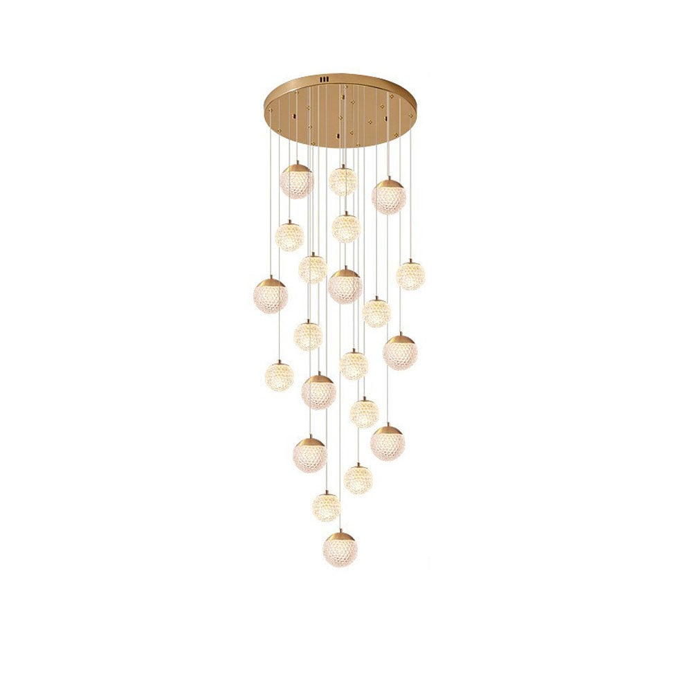 Jibril Multi Staircase Modern Art Deco Pendant Light, Gold - Lumpaz