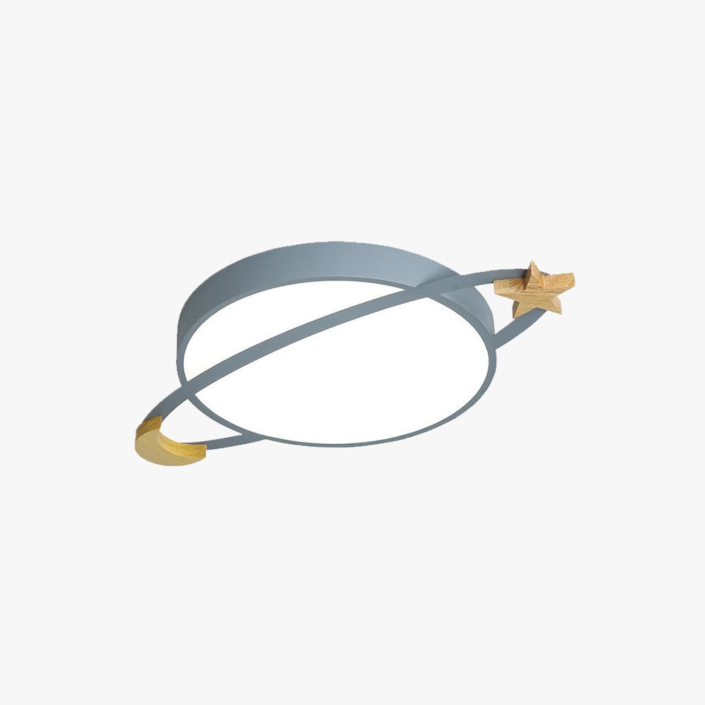 Morandi Modern Acrylic Round Flush Mount Ceiling Light, Gray/White/Green - Lumpaz