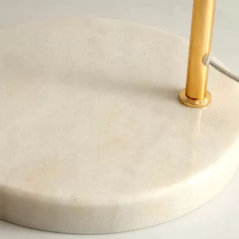 Eryn Modern Arch Cylinder Metal Fabric Floor Lamp, Black/White - Lumpaz