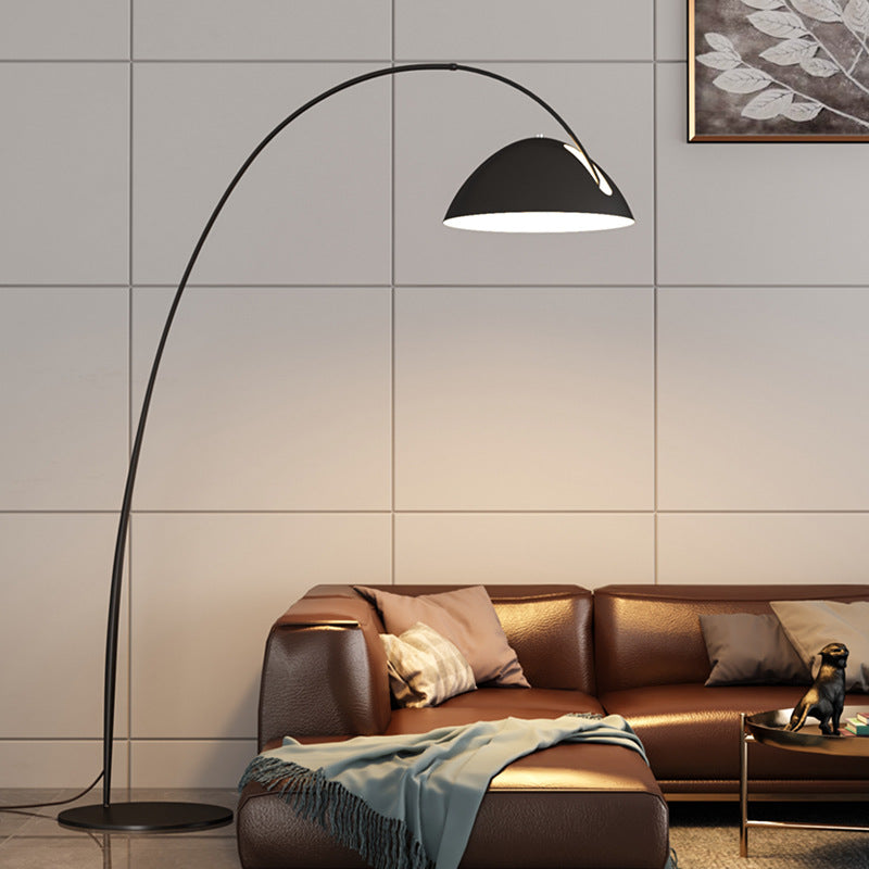 Avi Modrn Fishing Rod Metal Floor Lamp, Black - Lumpaz