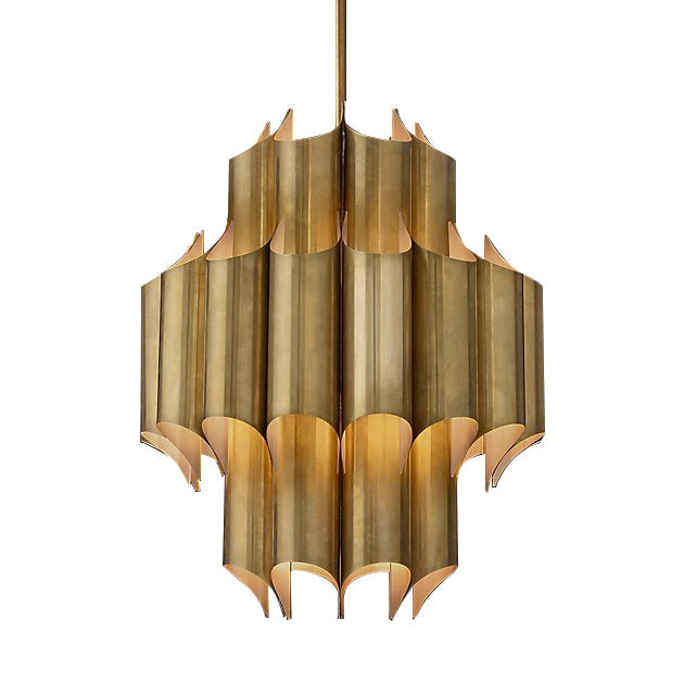 Evette Simple Retro Creative Chandelier Brass Metal Bedroom - Lumpaz