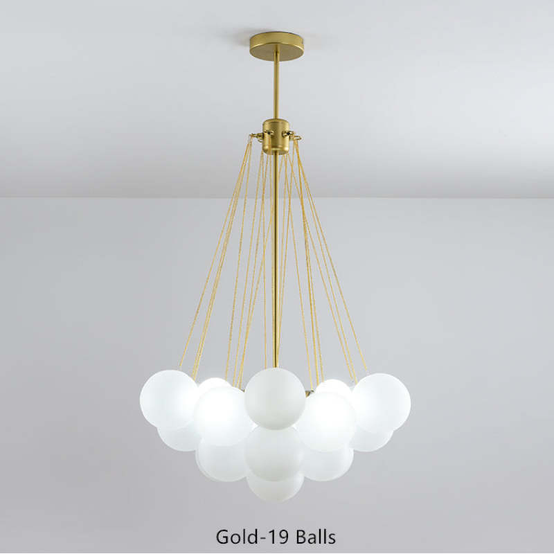 Valentina Glass Globe Pendant Light Bubble, Gold/Black - Lumpaz