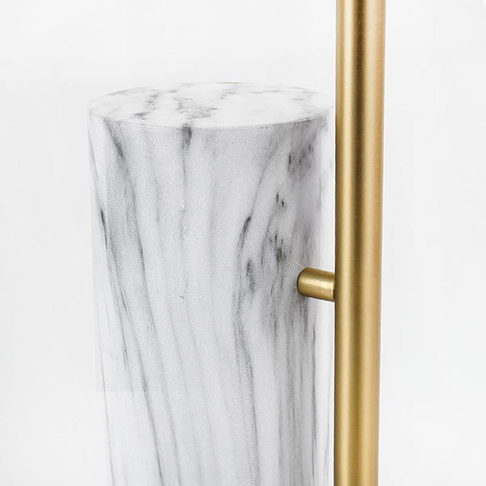 Salgado Minimalistic Gold Floor Lamp, Metal & Marble, Living room - Lumpaz
