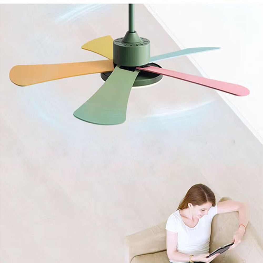 Morandi 5-Blade DC Colorful Ceiling Fan with Light, Summer, 41'' - Lumpaz