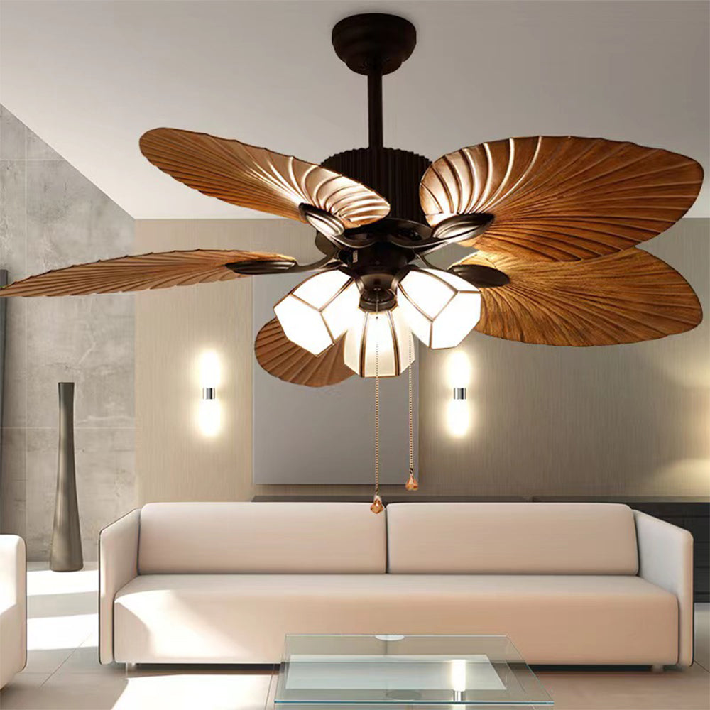 Bella 5-Blade Rustic DC Ceiling Fan with Light, Summer, 52'' - Lumpaz