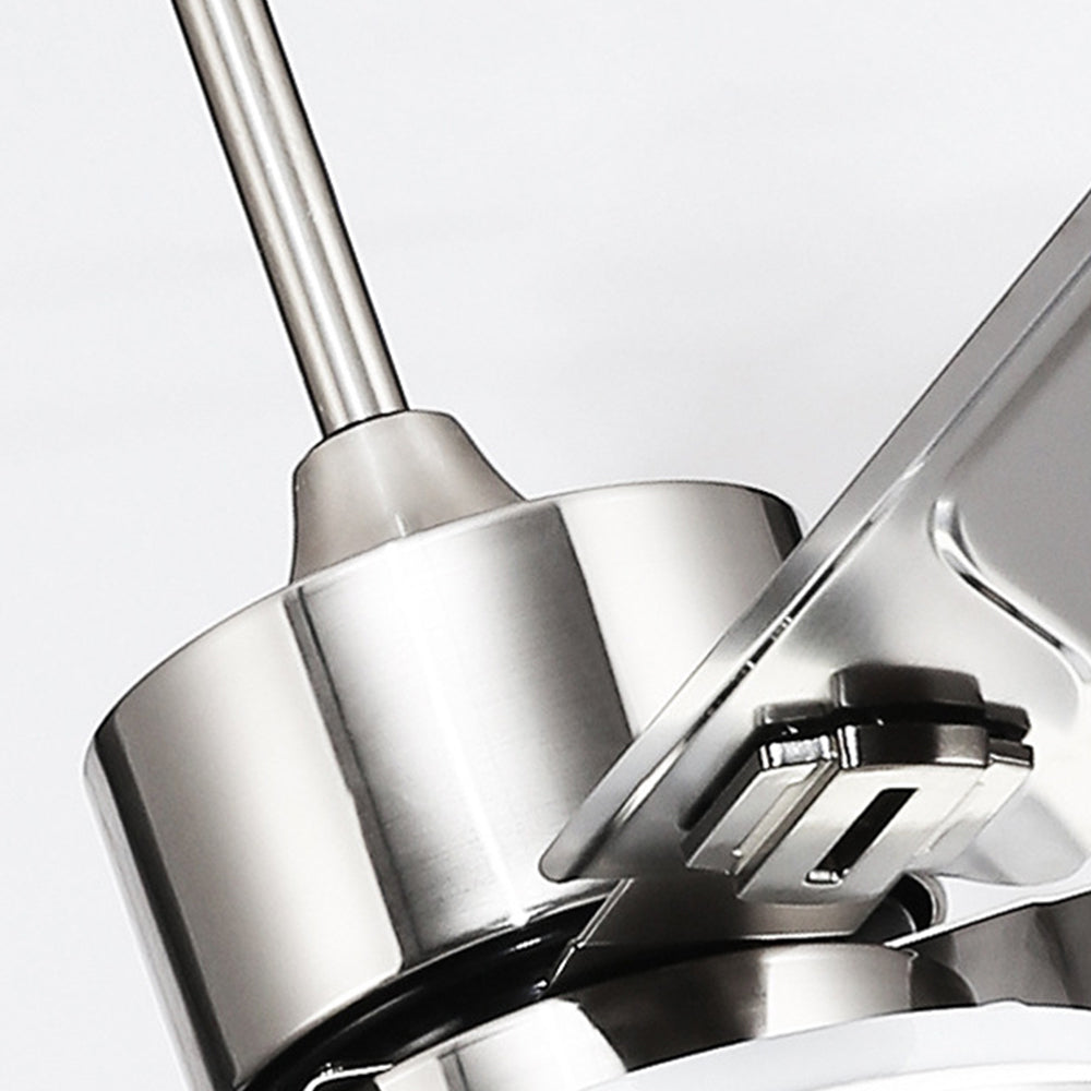 Haydn 5-Blade Industrial Silver DC Ceiling Fan Light, 52'' - Lumpaz