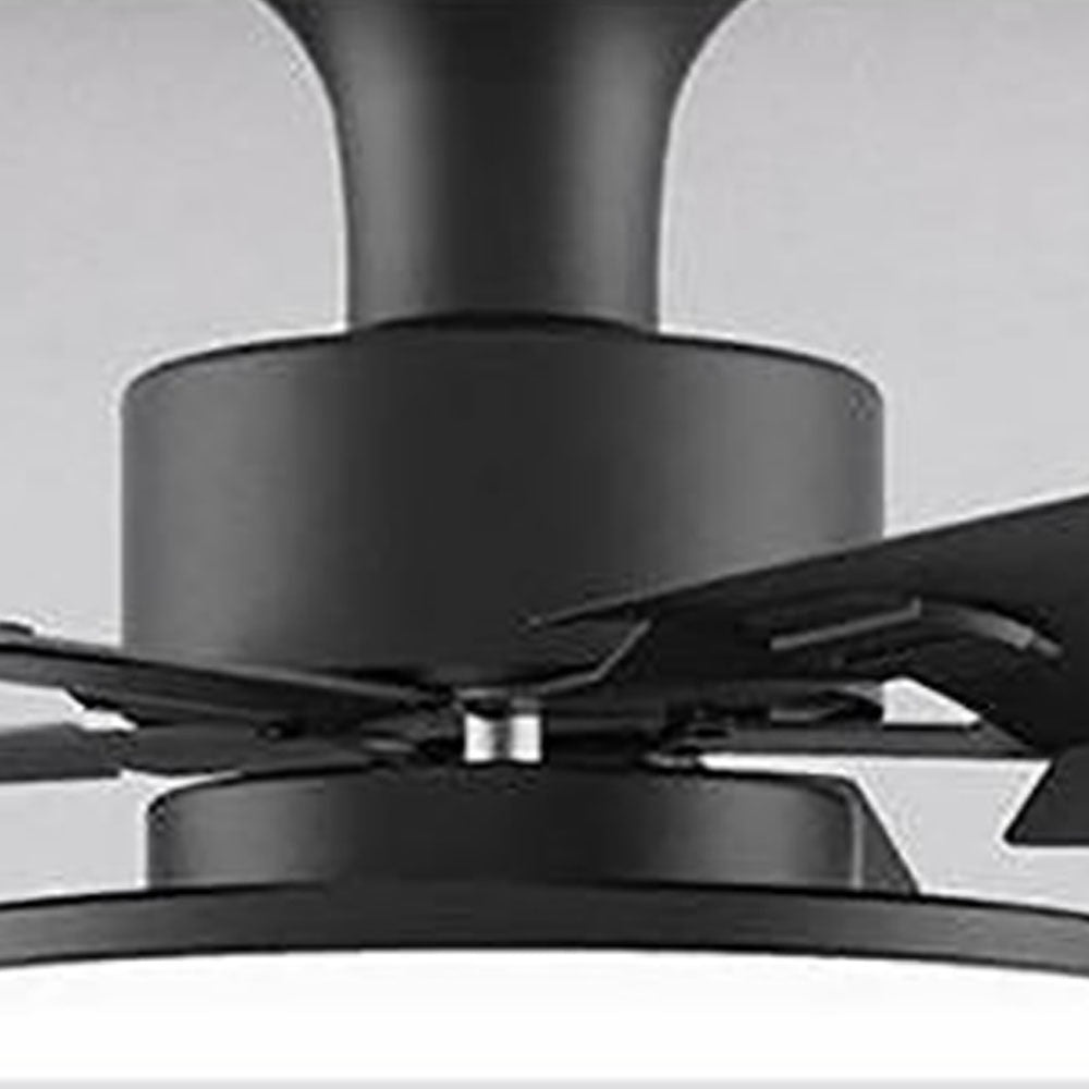 Haydn 5-Blade Modern Black DC Ceiling Fan with Light, Metal & ABS, 52'' - Lumpaz