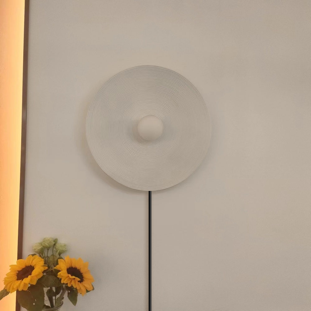 Elif Modern Round Indoor Wall Lamp Wood/White/Green Bedroom Living Room - Lumpaz