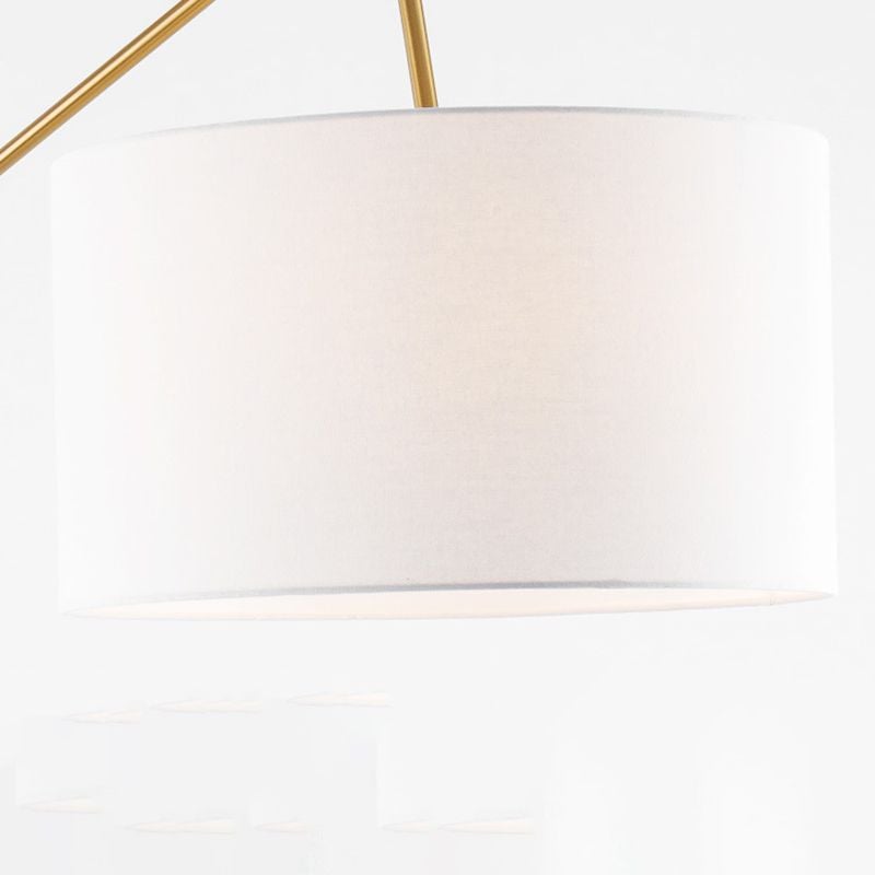 Eryn Floor Lamp Round Basic Nordic/Modern, Fabric, White, Bedroom - Lumpaz