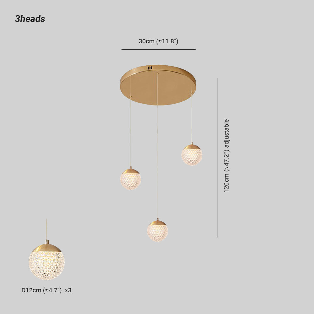 Jibril Multi Staircase Modern Art Deco Pendant Light, Gold - Lumpaz