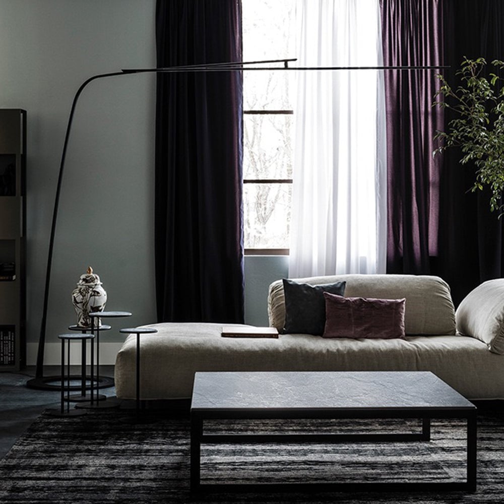 Edge Minimalist Long Linear Metal Floor Lamp, Black - Lumpaz