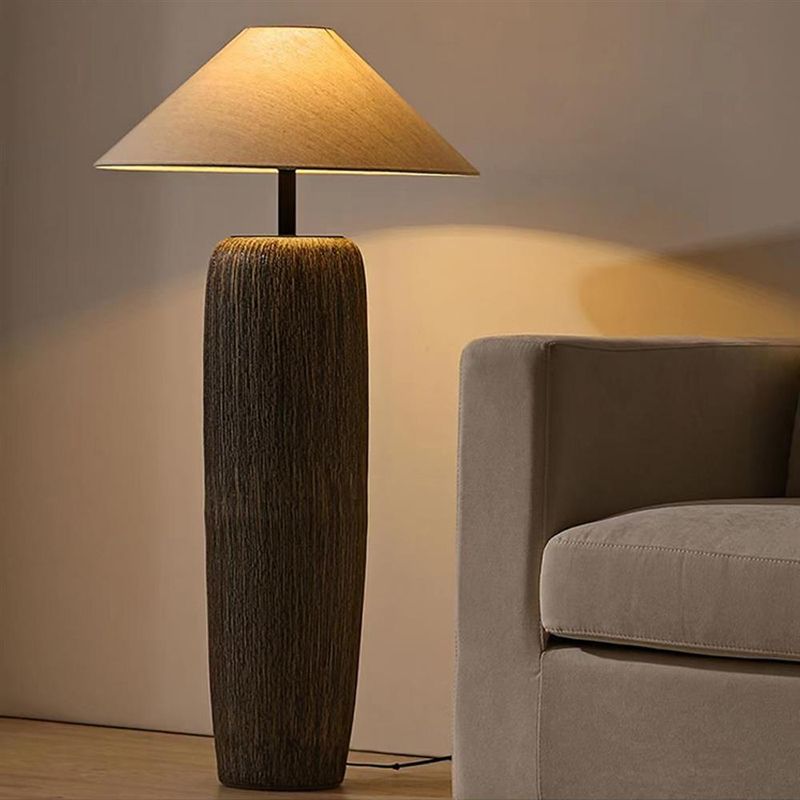 Salgado Retro Cone Ceramic Fabric Floor Lamp - Lumpaz