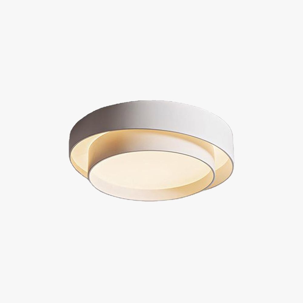 Quinn Nordic Art Deco White Circular Flush Mount Ceiling Light - Lumpaz