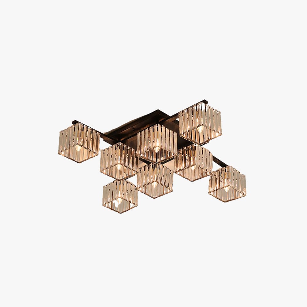 Kristy Modern Flush Mount Ceiling Light, Black/Gold - Lumpaz
