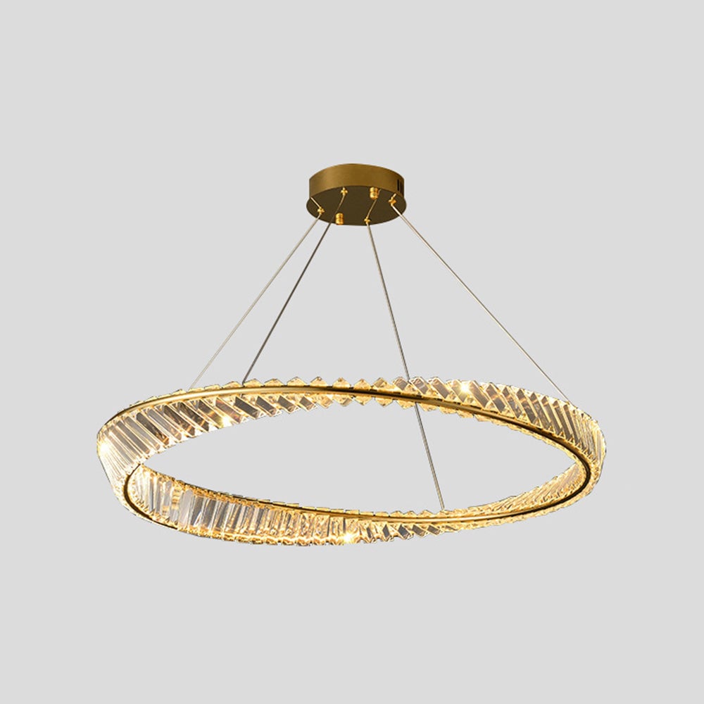 Kirsten Modern Luxury Round Metal/Glass Chandelier, Gold - Lumpaz