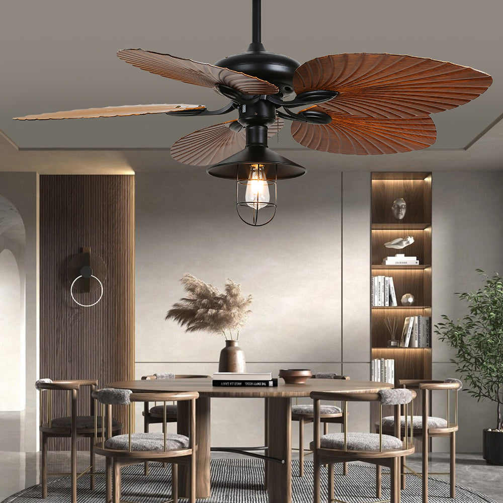 Ross 5-Blade Ceiling Fans /Lantern, 1/3/5 Heads, DIA 51.9'' - Lumpaz