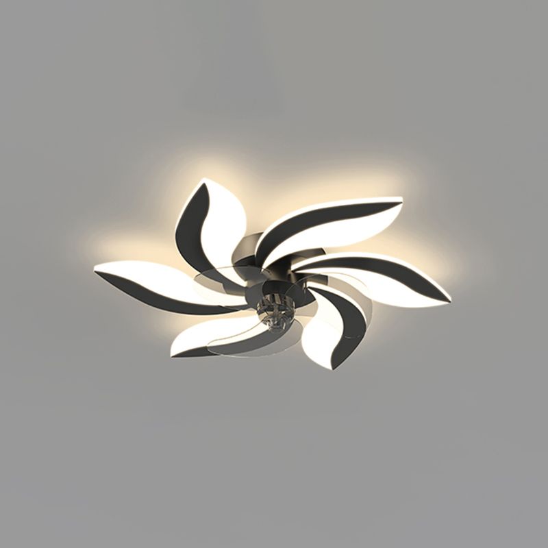 Hana Modern Flower Ceiling Fan with Light, 3 Color, L 25.5"/27"/31"/35.5" - Lumpaz