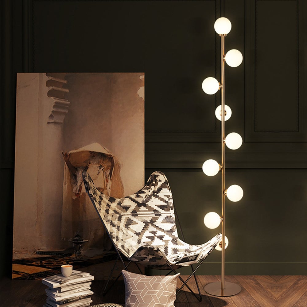 Valentina Globe Glass Slim Floor Lamp, Living Room - Lumpaz