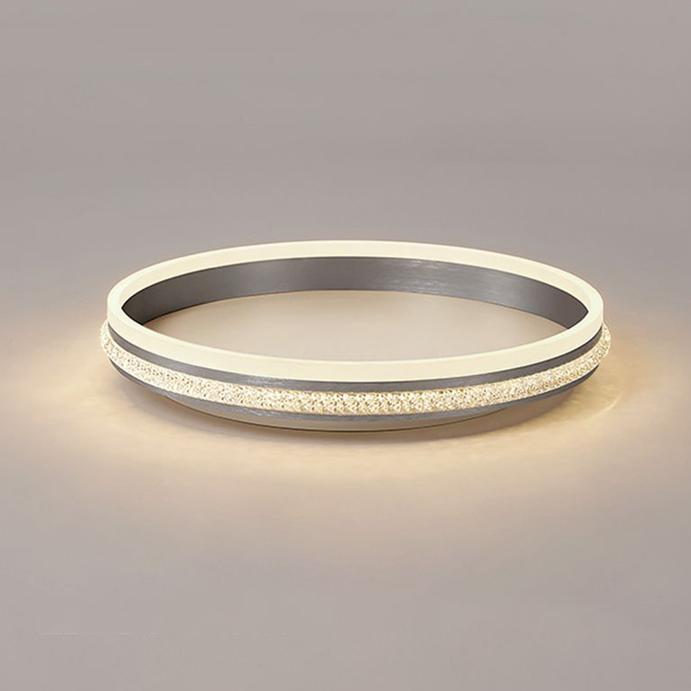 Quinn Modern Ring Metal/Acrylic Flush Mount Ceiling Lights, Silver - Lumpaz