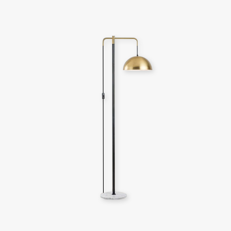 Carins Modern Metal Floor Lamp, Gold, Living Room - Lumpaz