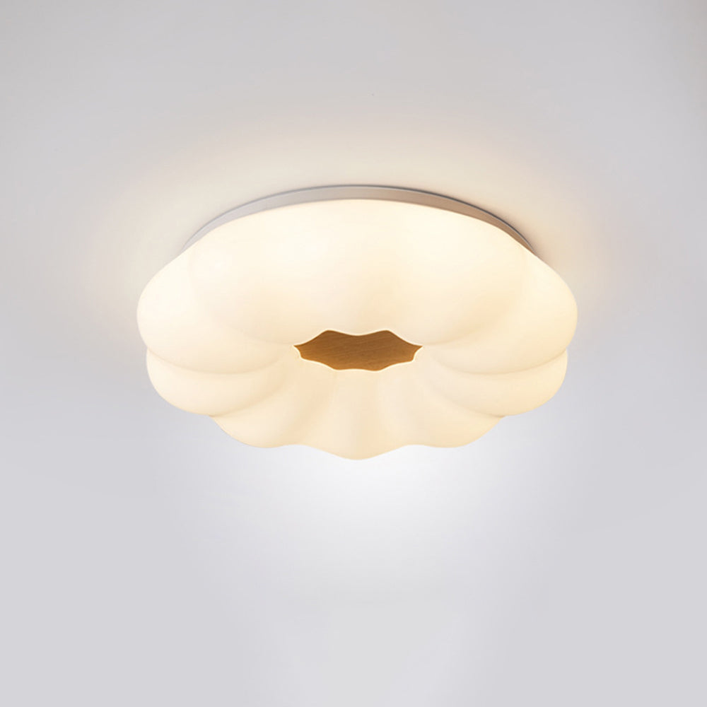 Ozawa Flush Mount Ceiling Light Dimmable, Wooden - Lumpaz