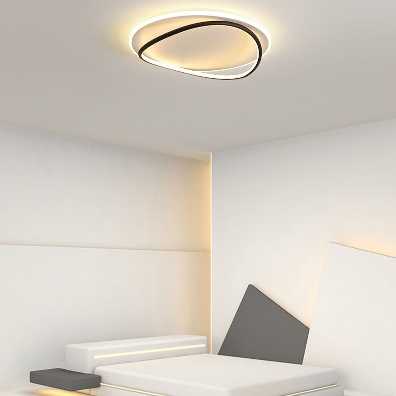 Quinn Flush Mount Ceiling Light Ring Modern, Black/White, Dining Room - Lumpaz