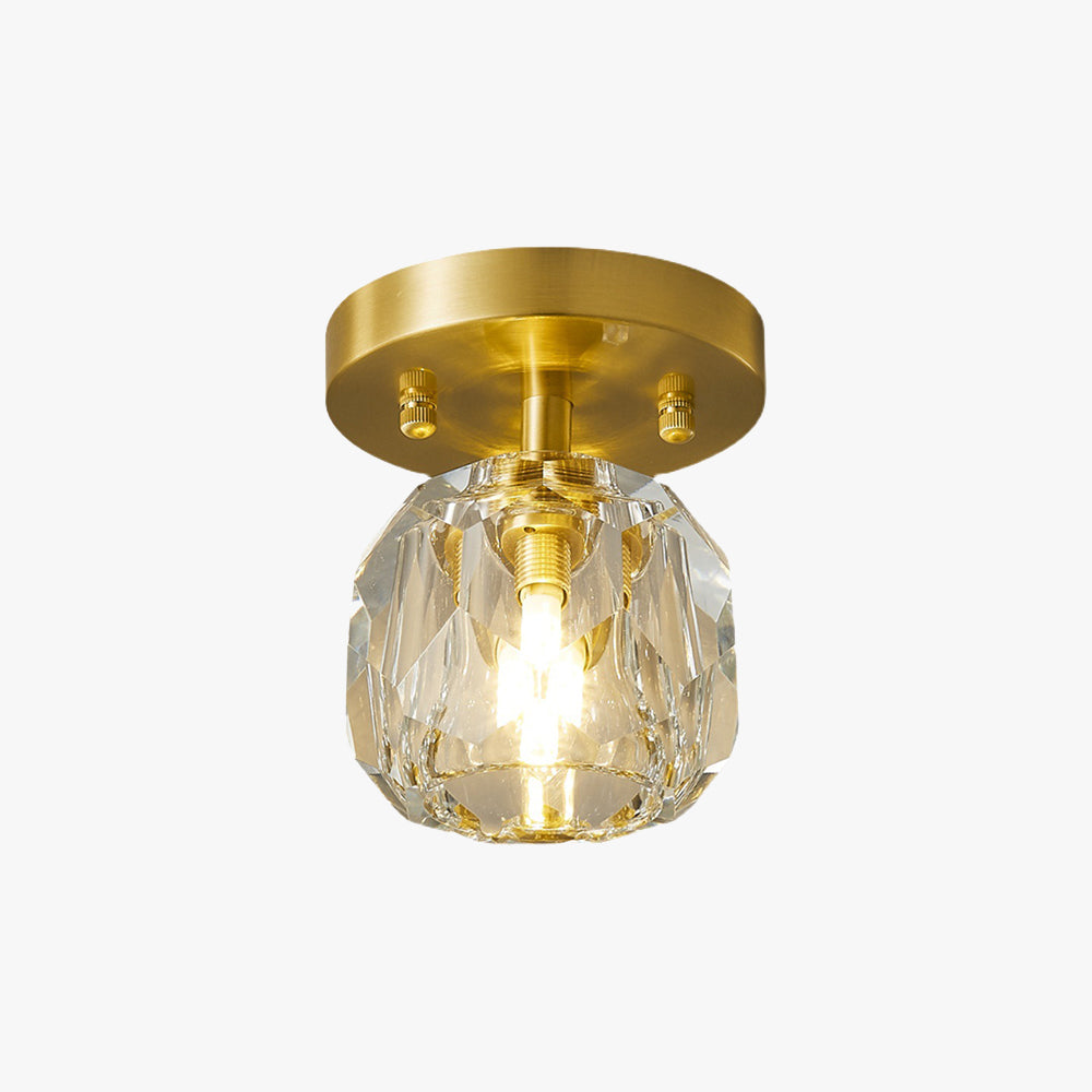 Kirsten Luxury Diamond Metal/Acrylic Flush Mount Ceiling Light, Gold - Lumpaz