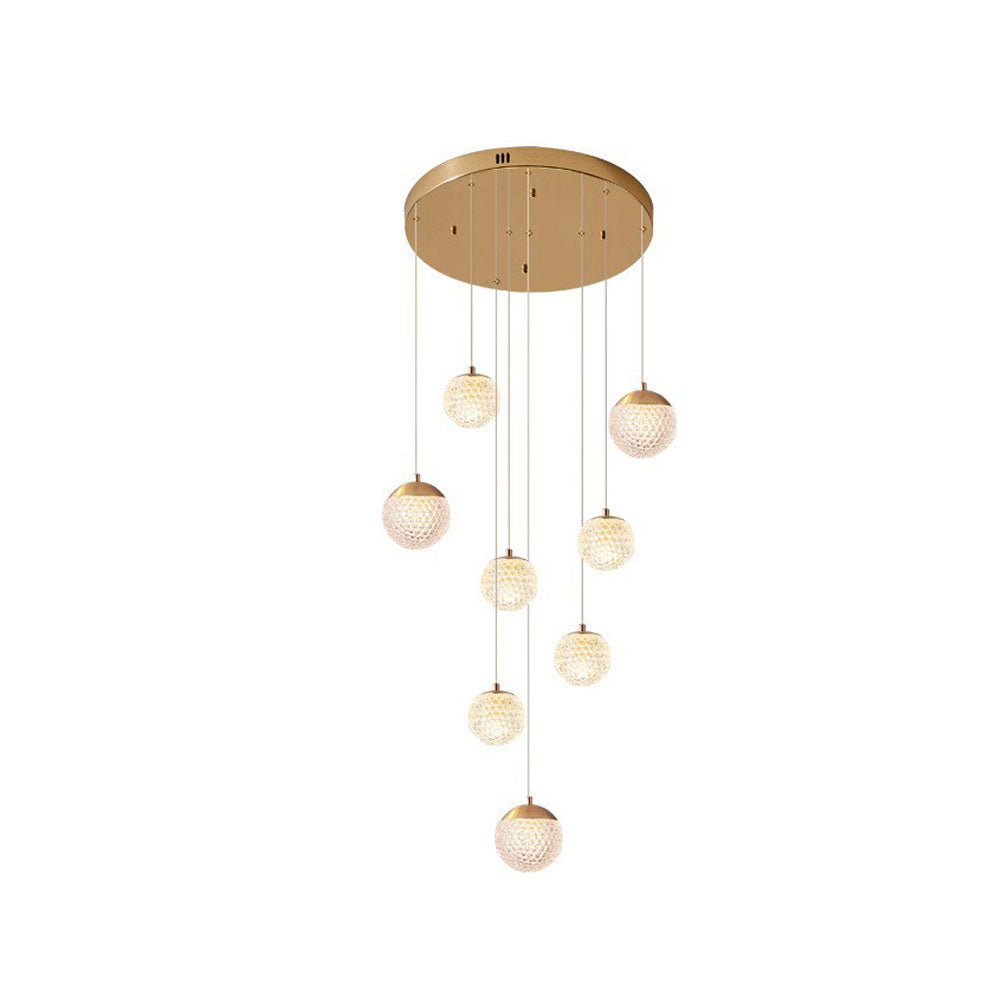 Jibril Multi Staircase Modern Art Deco Pendant Light, Gold - Lumpaz