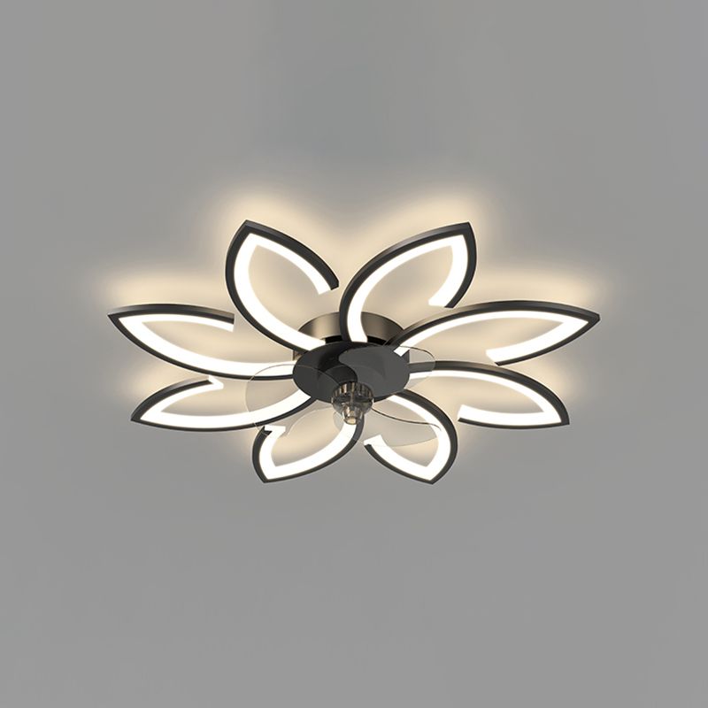 Hana Modern Flower Ceiling Fan with Light, 3 Color, L 25.5"/27"/31"/35.5" - Lumpaz