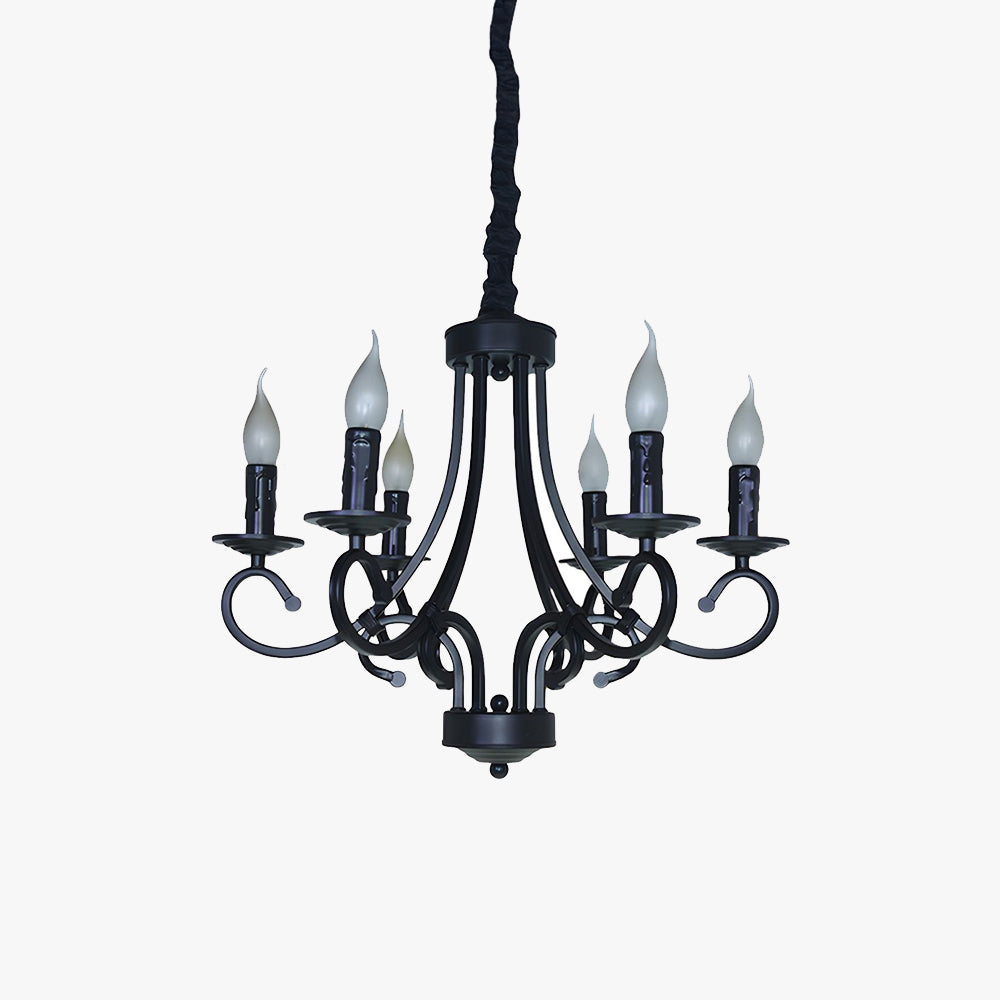 Silva Vintage Mental Candle Chandelier, Black - Lumpaz
