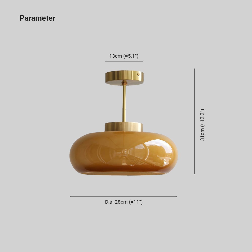 Sanna Modern Semi Flush Mount Ceiling Light, Round - Lumpaz