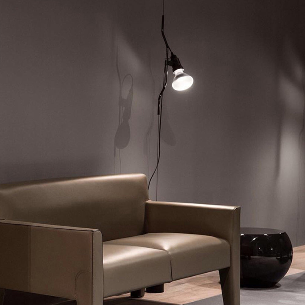 Luxo Floor Lamp Linear Minimalist, Metal, Black/White/Red, Bedroom - Lumpaz